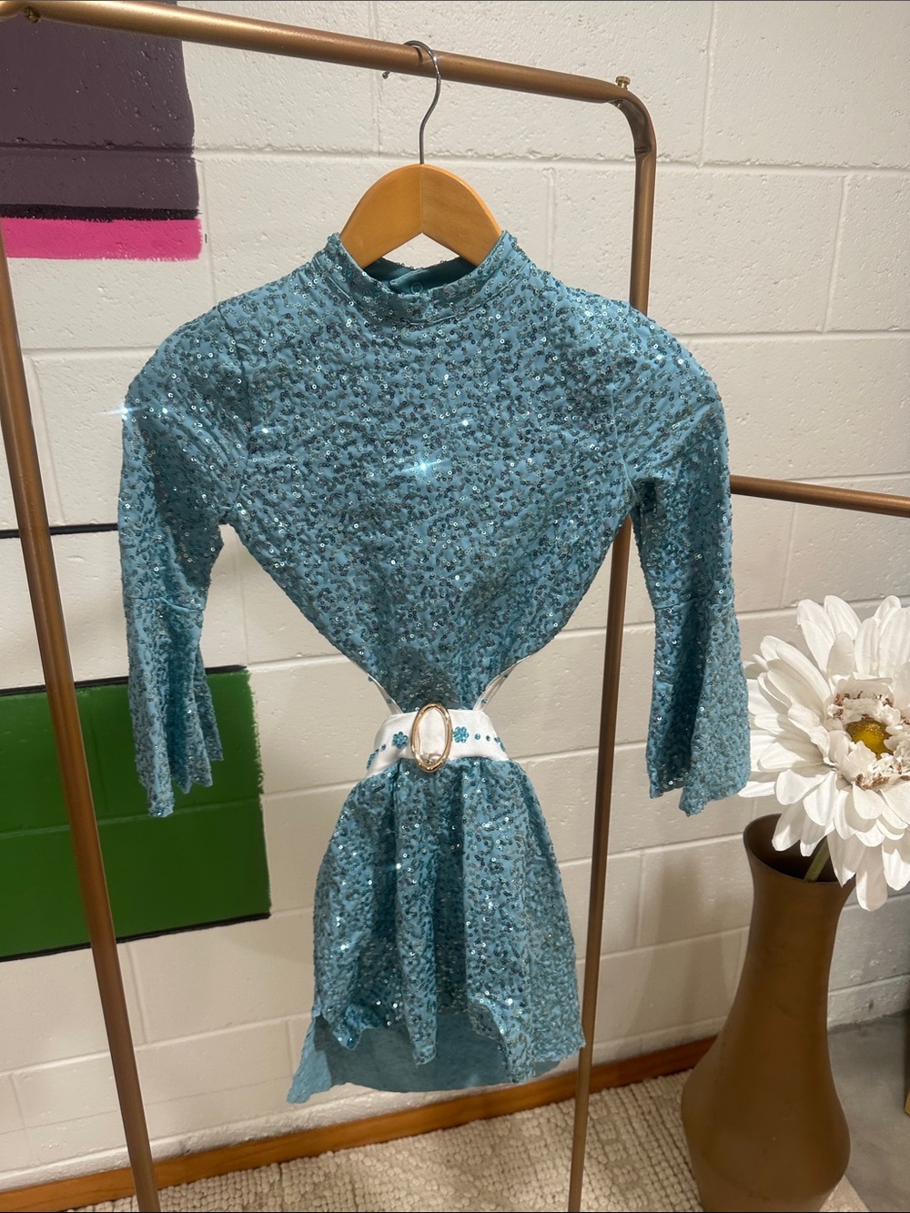Sparkling Aqua Sequin dance costume